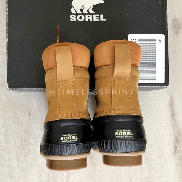 Sorel Men’s Black/Camel Brown Lace up Duck Boots main image 4